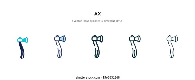 ax icon in different style vector illustration. two colored and black ax vector icons designed in filled, outline, line and stroke style can be used for web, mobile, ui