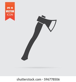 Ax icon in flat style isolated on grey background. For your design, logo. Vector illustration.