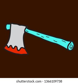 Ax icon halloween simple vector illustration sign
