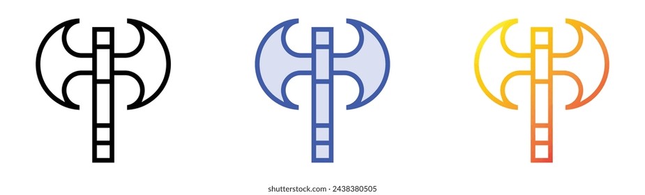 Ax icon. Linear, Blue Fill and Gradient Style Design Isolated On White Background