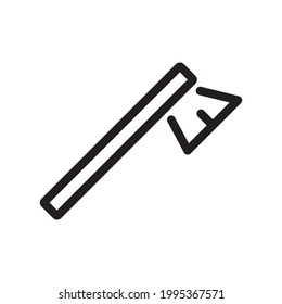 ax icon or logo vector illustration of isolated sign symbol, vector illustration with high quality black outline.