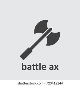 Ax icon on the grey background.