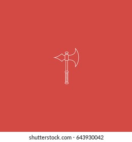 ax icon. sign design. red background