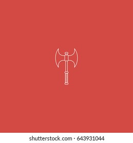 ax icon. sign design. red background