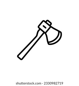 icono de hacha diseño simple en fondo blanco