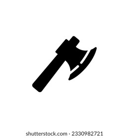 icono de hacha diseño simple en fondo blanco