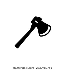 icono de hacha diseño simple en fondo blanco