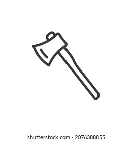 Icono de x. Un simple dibujo de línea de una herramienta de corte de madera. Vector aislado sobre fondo blanco puro.