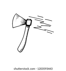 ax icon. sketch isolated object.