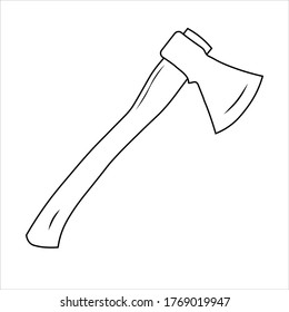 Icono de x ilustración vectorial diseño plano. Silhouette de un hacha