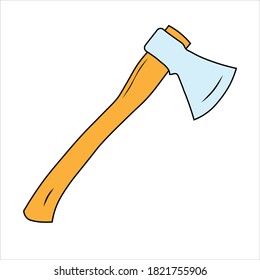 Icono de x ilustración vectorial diseño plano Silhouette de un hacha