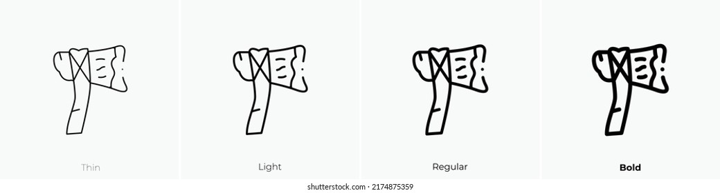 Ax icon. Thin, Light Regular And Bold style design isolated on white background