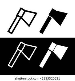 Ax icon. The tool is a symbol of work and construction. Tools of labor and weapons of war.