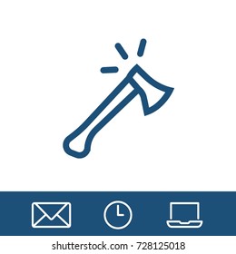 Ax Icon Vector Fat Design Editable Stroke. 512x512 Pixel Perfect.