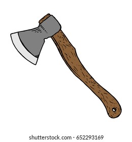 Ax icon. Vector illustration of an ax. Hand drawn ax.