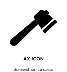 Ax icon vector isolated on white background, Ax transparent sign , dark pictogram