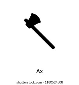 Ax icon vector isolated on white background, logo concept of Ax sign on transparent background, filled black symbol