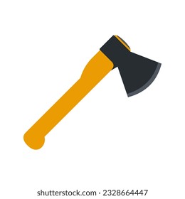 Ax icon with wooden handle. Vector illustration.