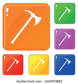 Ax icons set collection vector 6 color isolated on white background