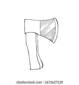 ilustración de hacha. Elemento de herramientas de construcción para concepto móvil y aplicaciones web. Se puede usar una ilustración detallada de hacha para web y móvil. Icono Premium sobre fondo blanco