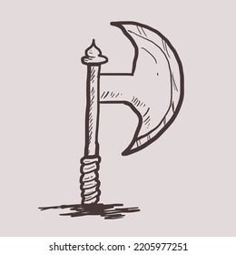 Ax-Illustrationsvektor mit Linienkunst.