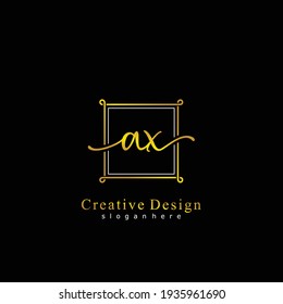AX Initial Kalligraphie handgeschriebenes Logo. Handgeschriebenes Alphabet in der Logo-Vorlage. Briefe und Alphabet für Unterschrift, Hochzeit, Mode, florales und botanisches Logo-Design 