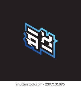 AX initial gaming team, youtube, twitch and clipart stock illustration logo