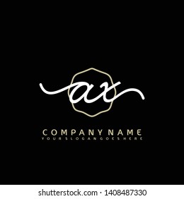 AX Initial handwriting logo concept