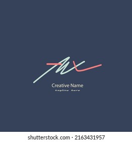 Ilustraciones y vectores del logotipo de escritura a mano inicial Ax