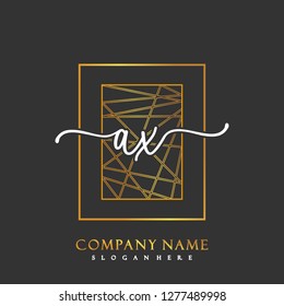 AX Initial Handwriting logo template vector