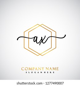 AX Initial Handwriting logo template vector