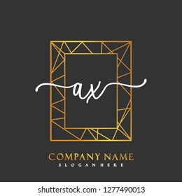 AX Initial Handwriting logo template vector