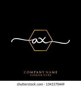 AX Initial handwriting logo template