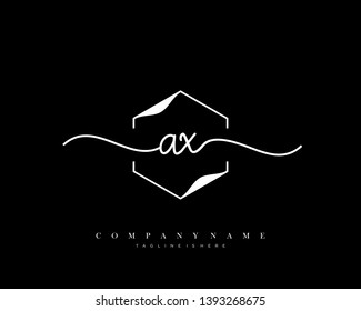 AX initial handwriting logo template vector