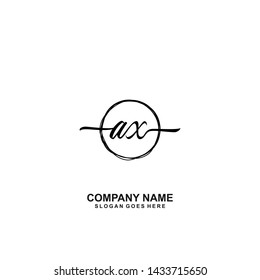 AX Initial handwriting logo template vector
