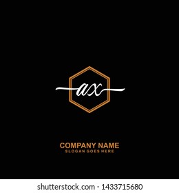 AX Initial handwriting logo template vector