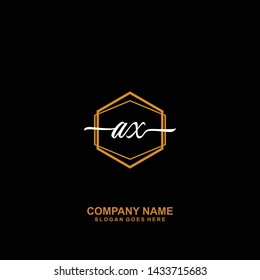 AX Initial handwriting logo template vector