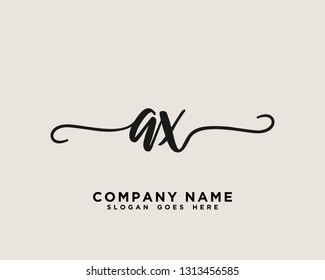 AX Initial Handwriting Logo Vector