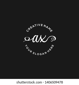 AX Initial handwriting logo vector