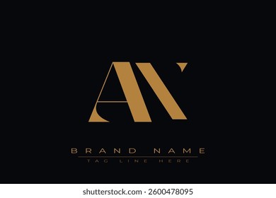 AX initial letter logo design. Letter A and X luxury alphabet letter logo icon template