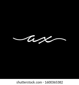 AX Initial luxury handwriting logo. handwriting logo of initial signature, wedding, fashion, jewelry, boutique, and botanical with creative template for any company or business - vector