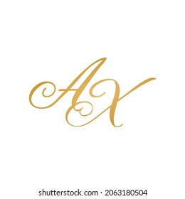 AX initial monogram logo handwriting