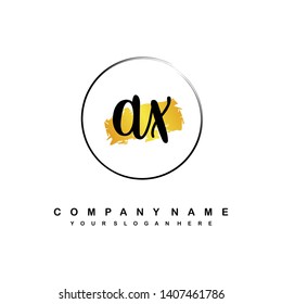 AX initial signature logo. handwriting logo template vector,