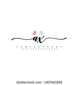 AX initial signature logo. handwriting logo template vector,