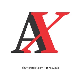 AX initial typography typography typeface typeset logotype alphabet image vector icon