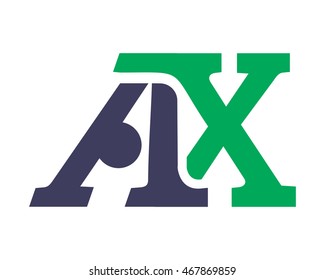 AX initial typography typography typeface typeset logotype alphabet image vector icon