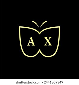 AX Initials Luxury Butterfly logo Vector illustration