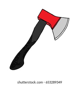 Ax isolated on white background. Vector  of an ax. Hand drawn ax.