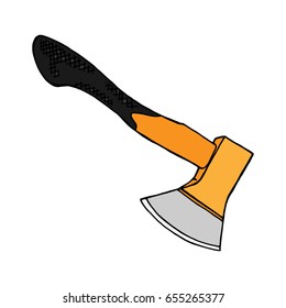 Ax isolated on white. Vector illustration of an ax. Hand drawn ax.