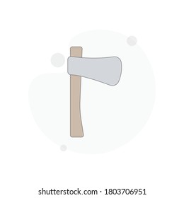 ilustración plana vectorial aislada de ax sobre blanco. hacha de piedra